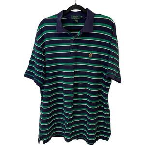 Lauren Ralph Lauren Polo Shirt Blue Green USA Short Sleeve‎ Cotton Women's XL